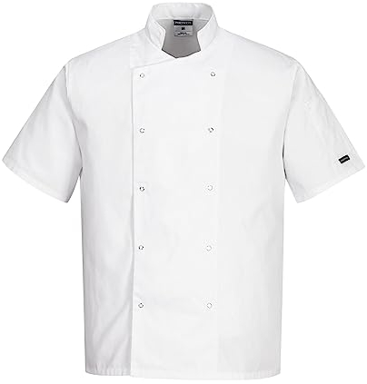 Portwest C733 Giacca da Chef Moderna e Leggera a Maniche Corte Cumbria Bianca, 4XL
