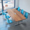 Weber Büro Easy Konferenztisch Bootsform 240 x 120 cm Nussbaum mit Elektrifizierung Besprechungstisch Tisch, Gestellfarbe:Silber