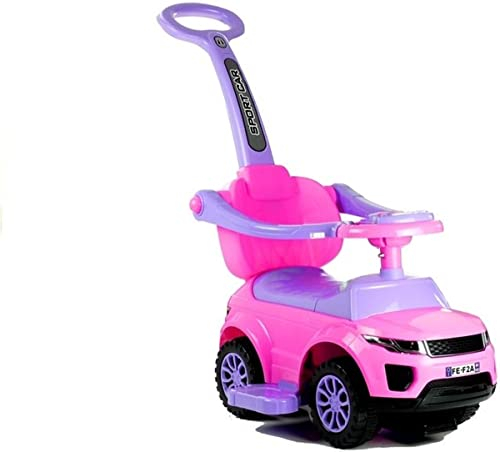 Lean Toys Rutschauto mit der Schiebestange 614W Rosa Rutscher Babyrutscher Rutschfahrzeug