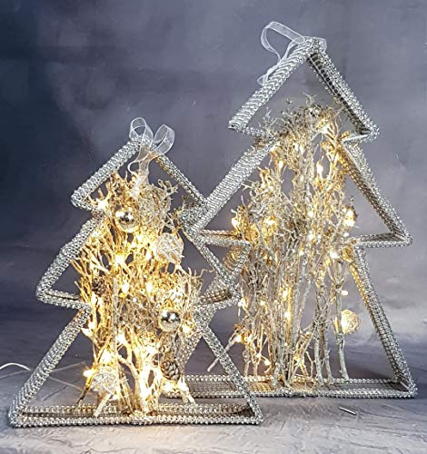 Deko-Drahttannenbaum mit Rattan und Perlen