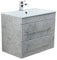 emotion | Waschbecken mit Unterschrank in Grau Marmoriert | Made in Germany | B75 x H61,1 x T47 cm | Waschtischunterschrank mit Zwei Schubladen | Badmöbel für designvolle Badezimmer