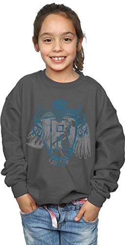 Harry Potter Girls Ravenclaw Raven Crest Sweatshirt Charcoal 9-11 Years