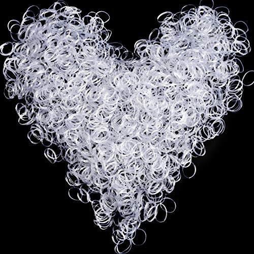 Rmeet Mini Haargummi,1000 Pack Gummi Haarband Transparent Kleine Haargummis für Mädchen Elastische Gummi Haarband für Tägliche Frisuren