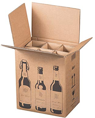 Carton d'expédition pour bouteilles Carton à bière pour 6 bouteilles de bière (certificat PTZ - DHL) (15)