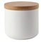 Ceramic Food Storage Jar with airtight Sealed Bamboo lid Sealed Food Storage Container Canister can be Used for Tea, Coffee, Spices, etc. (White 7.03oz/200ml)
