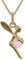 Big Bang Bijoux Lot pendentif petite Fée Plaqué Or 18 carats et boule Quartz rose + Chaîne 50cm Plaqué Or - Femme