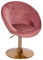 Wohnling Loungesessel Samt Rosa/Gold Design Drehstuhl, Clubsessel Polsterstuhl mit Rückenlehne, Drehsessel Cocktailsessel Lounge, Sessel mit Stoffbezug