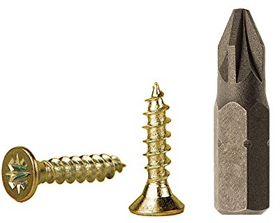 Lot de 4000 vis à bois en acier zingué jaune 3,0 x 10 mm, vis à panneaux d'aggloméré, vis Pozi-Drive universelle, PZ entièrement fileté, tête fraisée Pozidriv (4000, 3,0 x 10 mm)