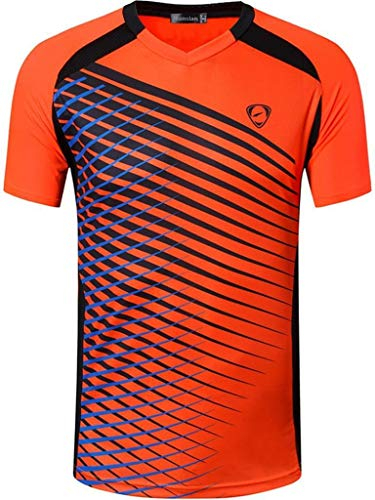 jeansian Herren Sport Tee Shirt Tshirt T-Shirt Short Sleeve Tops Tennis Golf Bowling LSL230 Orange S