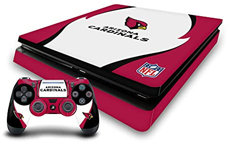 Head Case Designs Offizielle NFL Seitendetails Arizona Cardinals Vinyl Haut Gaming Aufkleber Abziehbild Abdeckung kompatibel mit Sony Playstation 4 PS4 Slim Console and DualShock 4 Controller