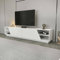 Dmora - Meuble TV Nyx, Buffet de Salon, Armoire Basse pour TV, Base Murale de Rangement, 240x37h47 cm, Blanc