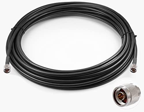 Vecys N to N Male Jumper N Male to Male Low Loss Coaxial Cable VLMR400 49.2FT/15M for 3G 4G 5G LTE Antenna Ham Radio GPS WiFi