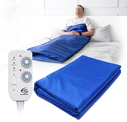 Manta Térmica SPA Infrarroja 180x220 cm, 2 Zonas de Calor con Control Remoto, Sauna Portátil en Casa, Terapia Infrarroja, Desintoxicación Corporal, Antienvejecimiento, Máquina de Belleza