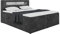 MEBLINI Boxspringbett mit Bettkasten - Bett mit LED Kopfteil - Gepolstert Doppelbett mit Matratze und Topper - Polsterbett mit Stauraum - Stauraumbett - ASPIN - 180x200 - H3/Schwarz Samt