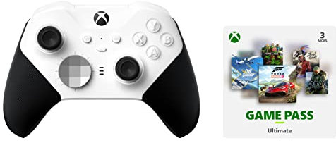 Xbox Manette sans fil Elite Series 2 - Core (Blanc) + Abonnement Xbox Game Pass Ultimate | 3 Mois