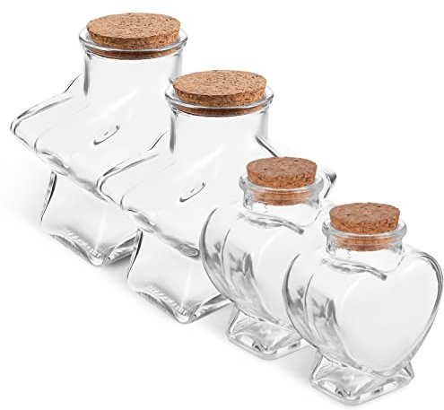 Zerodeko Wunschflasche 4 Stück Sternförmige Flaschen Mit Kork Dekorative Glasflasche Für Hochzeitsfeier DIY-Dekoration Perlenbehälter Kunsthandwerk DIY-Projekte Glasflaschen Mit Korken
