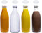 Viva Lot de 4 bouteilles en verre avec 8 couvercles Blanc 1000 ml Avec étiquettes
