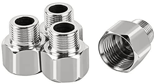 4 Stück Adapter Reduzierstück 3/8 auf 1/2 Zoll Messing Reduzierverlängerung 3/8 Zoll Außen Gewinde x 1/2 Zoll Innen Gewinde Reduzierstück Adapter