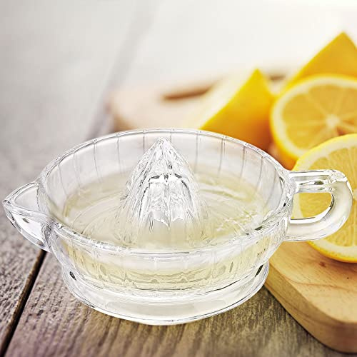 Presse-citron en Verre, Petit Presse-agrumes, Presse-agrumes Presse-citron, Alésoir Manuel en Verre Transparent Cyrstal Manuel avec Poignée et Presse-agrumes en Verre épais(#1)