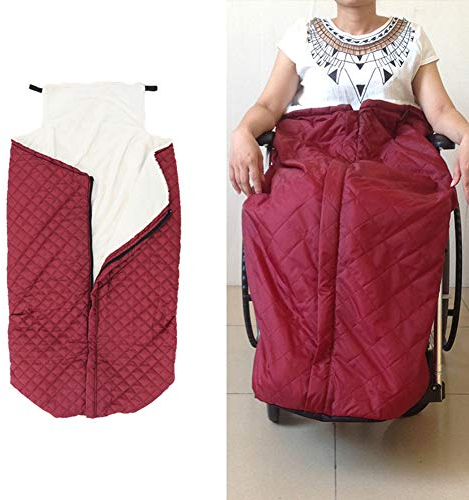 GagalU Rollstuhl-Warmbezug für den Winter, Winddicht, Plüsch-Fleece-Futter, Rollstuhldecke für Wärme und Komfort, Fleece-gefütterte Decke mit Ring-Reißverschluss