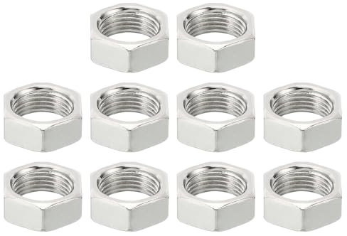 PATIKIL M13x1.0 Stahl Sechskantmuttern 10 Pack Metrische Gewinde Verzinkt Beschläge Muttern Schraube Bolzen Befestigungsteile für Lampen Maschinen Reparatur 7mm Höhe