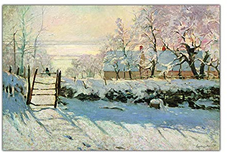 Malen nach Zahlen für Erwachsene, Claude Monet, The Elster, 1869》 Digitales Öl-Leinwand-Malset für Kinder, Geburtstag, Hochzeit, Dekorationen, Geschenke