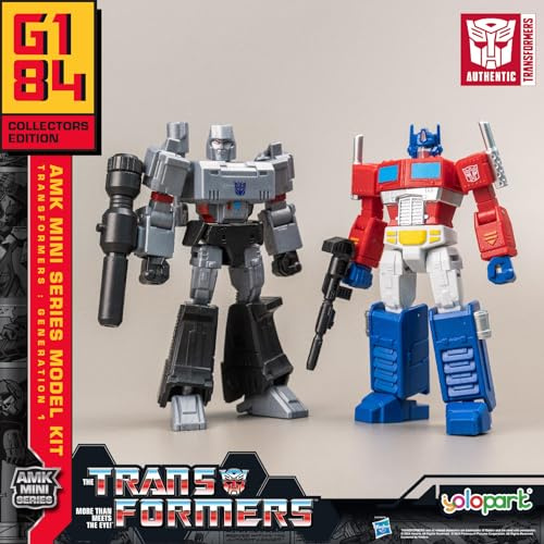 Optimus Prime and Megatron Transformer Toy 2-Pack,AMK Mini Series Transformers G1 Action Figures,4.72 Inch Autobot and Decepticon Toys for Kids Age 8 and Up, No Converting (Mini 2-in-1)