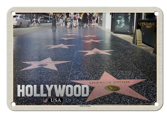 FEMER Blechschild Reise 18x12cm Hollywood USA Walk of Fame Dekoration