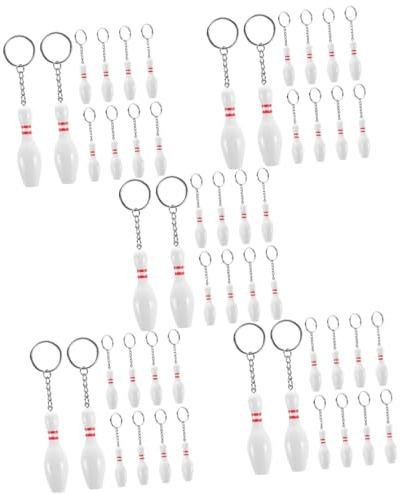 SAFIGLE 50 Stück Schlüsselanhänger Für Kinder Schlüsselanhänger Für Schlüssel Bowlingkugel Für Kinder Sport Dekorationen Geschenk Für Kinder Bowling-anhänger Ketten Flasche Plastik Mini