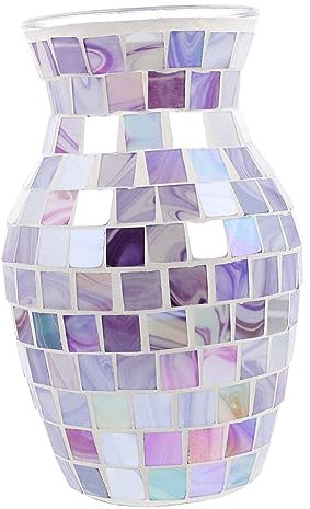 Jarrón De Mosaico De Cristal Maceta De Flores Centro De Mesa Para Decoración De Sala De Estar Jarrón De Cristal Creativo De Diseño Simple Y Elegante.