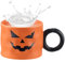 Holdes Taza de café de calabaza, taza de Halloween con diseño de taza de cerámica de Halloween, vasos de mesa de forma linda para café, leche, bebidas calientes y té