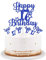 bng-bng 17th Birthday Cake Topper Boy Blue Glittery Happy 17th Birthday Cake Cupcake Toppers For Boys 17 Seventeen Years Old Birthday Party Supplies Decorations