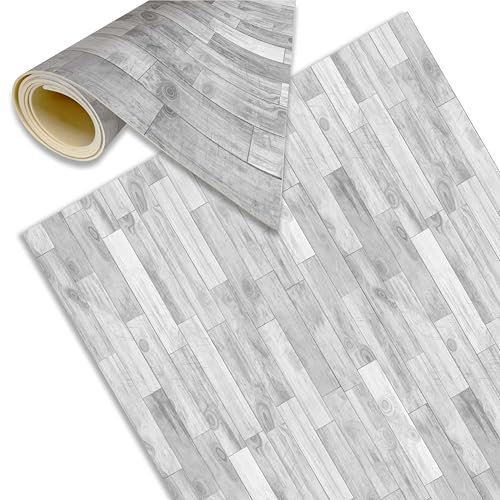 DECORA TU MUNDO - Alfombra Cocina Lavable Antideslizante - Imitacion Madera - Alfombra vinilica Cocina para Salon - Baño - Pasillo o Terraza - Vinilo Ideal para Exterior - | Gris 120x60 cm |