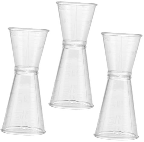 PAMINGONO Doseur Double En Plastique Transparent 30 Ml Petite Taille Verre Doseur De Barman Réutilisable Pour Cocktails Bar Lot De 3 Pièces
