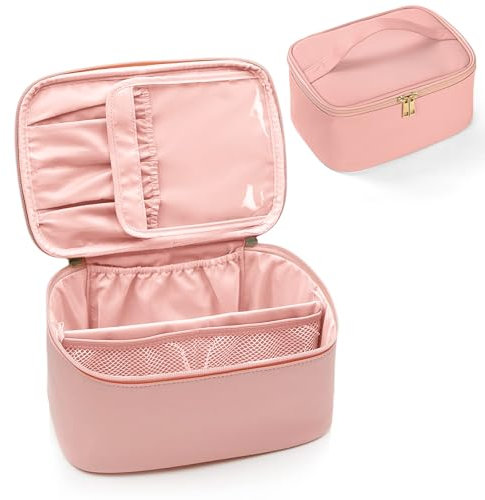 Aucuu Borsa per il Trucco, Pochette Trucchi, Borse da Toilette Impermeabile in Pelle PU, Borsa Cosmetica Portatile, Organizer da Viaggio di Grande Capacità, per Donne e Ragazze