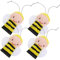 KONTONTY 4er-Pack Bienen-Tier-fingerpuppen Weiches Plüsch-puppenspielzeug Für Kleinkinder Kreatives Geschichtenerzählen Und Spielen Im Klassenzimmer