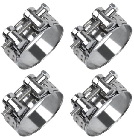 ilauke Juego de 4 Abrazaderas Metalicas, 29-31 mm Ajustables Abrazaderas para Manguera, de Acero Inoxidable 304 para Tuberías de Agua, Fontanería, Gas Doméstico y Aplicación Mecánica