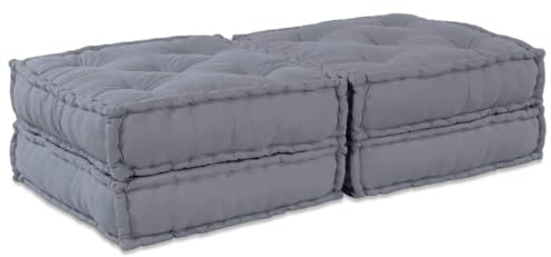 vidaXL Modulare Sofagarnitur 2 STK. Stoff Grau 140 x 70 x 36 cm