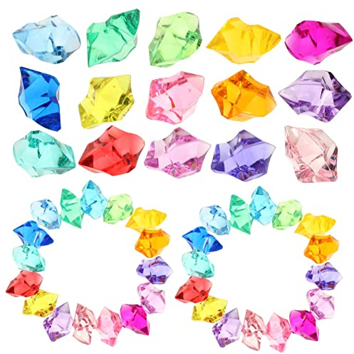 VICASKY 1 paquet de faux glaçons en cristal irréguliers Décoration pour boissons et photographie Couleurs mélangées Design hautement transparent pour des effets réalistes