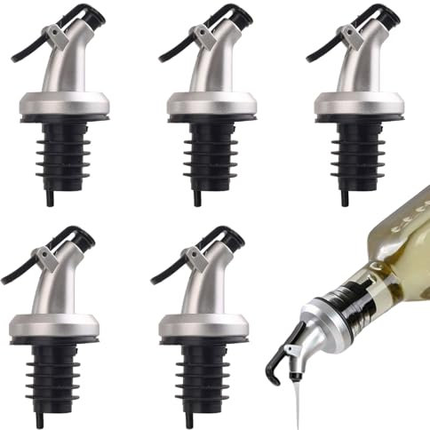 Amazleer 5Pcs Liquor Bottle Pourers, Oil and Vinegar Dispenser Spouts, Wine Liquor Spirits Bottle Speed Pourer Spout