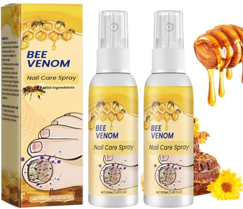 Bienengift Nagelspray, Bee Venom Nail Spray Pflegt Nagelhaut, 2 Stück 100ml