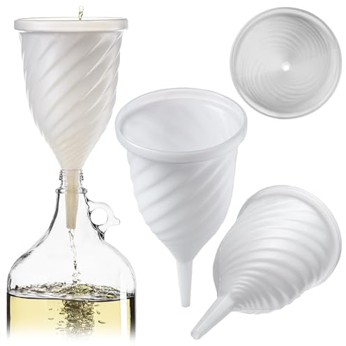 KADAX Imbuto con struttura a spirale per riempire in modo pulito liquori e vino, imbuto per bottiglie, imbuto a spirale in plastica, imbuto in plastica (15,5 x 29 cm)