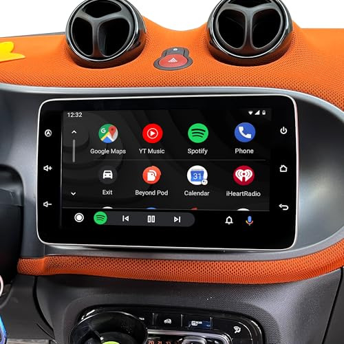 CarPlay für Smart 453 Fortwo Forfour Radio Ersatz 9 Zoll Touchscreen Android Auto Vollbild Spiegelung App Wi-Fi Split Screen Netflix YouTube Spotify Navi Google Maps Fahrzeugkameras (256 GB)
