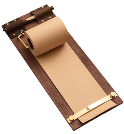 Generic Menühalter Klemmbrett Holz Memo Board mit Stiftehalter Notizblock Und Nachrichtenblock Inklusive Stift Und Rollpapier Aus Hochwertigem Holz für Büro K, Leichter Kaffee