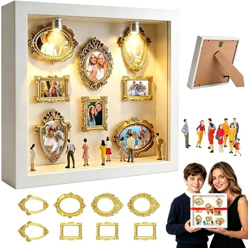 DIY Mini Museum Bilderrahmen, Museum of Us, Mini Menschen Bilderrahmen Vintage zum Befüllen, Museum Silhouette Box DIY Set Fotogeschenke für Sie & Ihn Jahrestag Geschenke.