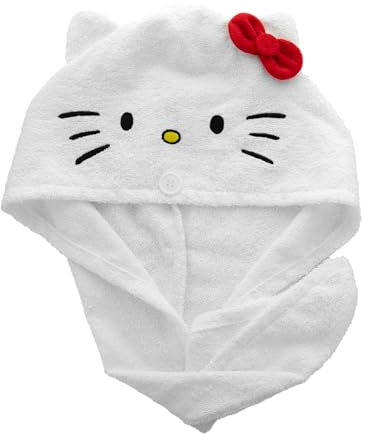 Hello Kitty – Handtuch zum Trocknen der Haare aus Mikrofaser – Offizielles Sanrio-Produkt