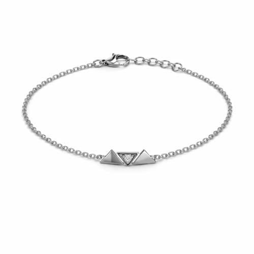 Suzan Gold Armband 925 Sterling Silber Dreieck Armband vergoldet Damen geometrisch modern Zirkonia filigran elegant Schmuck Geschenk Frauen