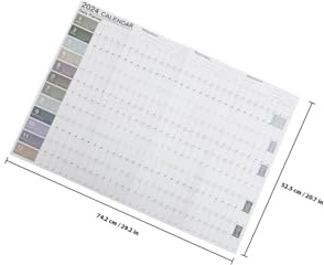BETOOKY Wandjahreskalender aus Papier mit Leichtem Gewicht und Kreativer Gestaltung Schmaler Wandkalender mit Freien Feldern zum Notieren für Büro und Studenten