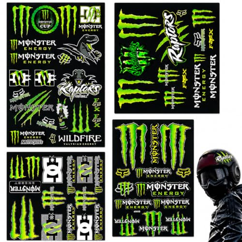 QOWUXHZ 4 Stück Aufkleber Motorrad, Helm Aufkleber, Gepäck Aufkleber, Roller Und E-Bike Sticker, Wasserdichte Fahrzeug Folie Für Individuelles Tuning