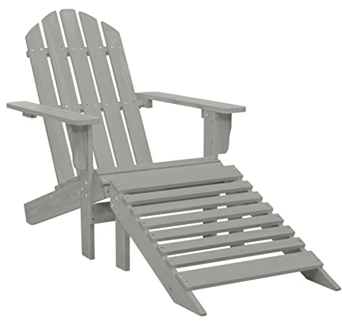 mzdioop Gartensessel mit Fußstütze aus Hartholz Grau, wetterfest und verstellbar, 70 x 153 x 88 cm, ideal als Gartenstuhl, Balkonstuhl, Terrassenstuhl für Outdoor-Relax und Camping